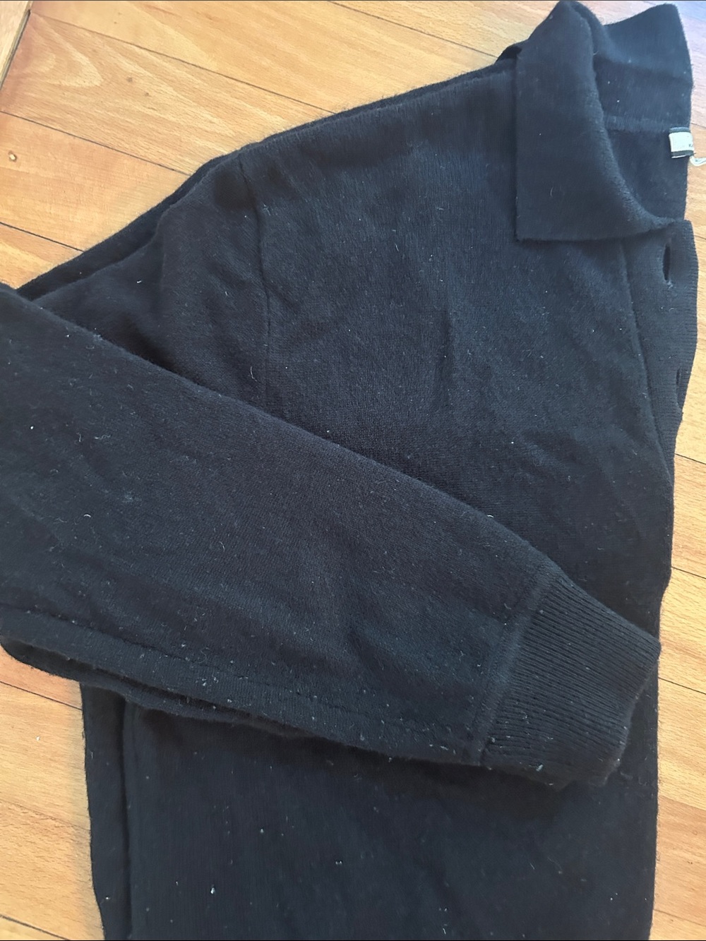 J. Crew Black Cashmere Polo Button Knit Sweater - Picture 4 of 6